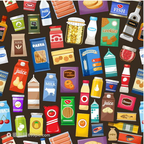 食物無縫圖案矢量插圖 賦能食品視覺設計的無限創意